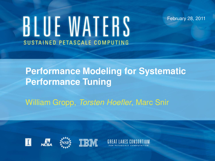 performance modeling for systematic