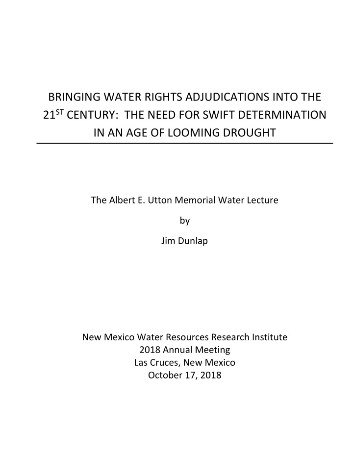 bringing water rights adjudications into the 21 st