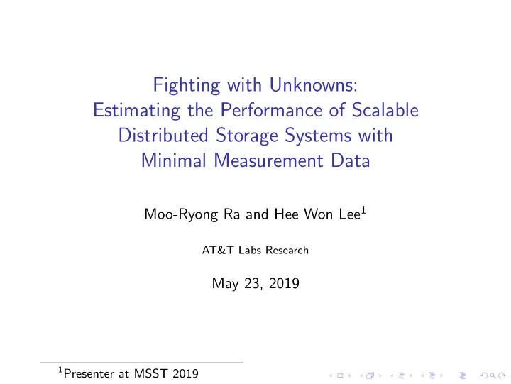 fighting with unknowns estimating the performance of