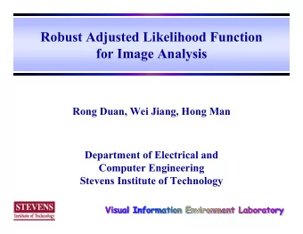 Robust Adjusted Likelihood Function  for Image Analysis  Rong Duan, Wei Jiang, Hong Man  Department