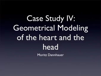 Case Study IV:  Geometrical Modeling  of the heart and the  head  Moritz Dannhauer  Motivation