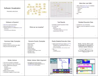 Software Visualization   Procedures   Objects   Files  Presented by Sam Davis