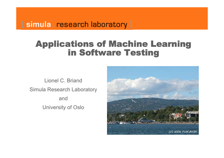 applications of machine learning in software testing