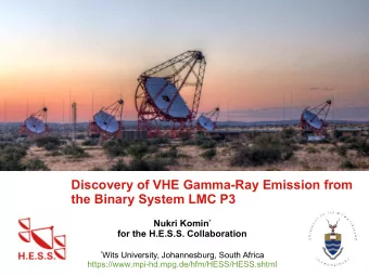Discovery of VHE Gamma-Ray Emission from  the Binary System LMC P3 Nukri Komin *  for the H.E.S.S.