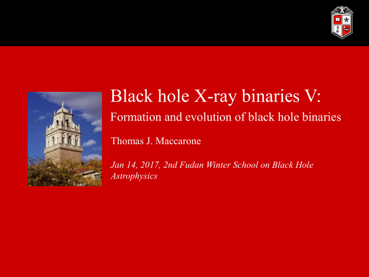 black hole x ray binaries v
