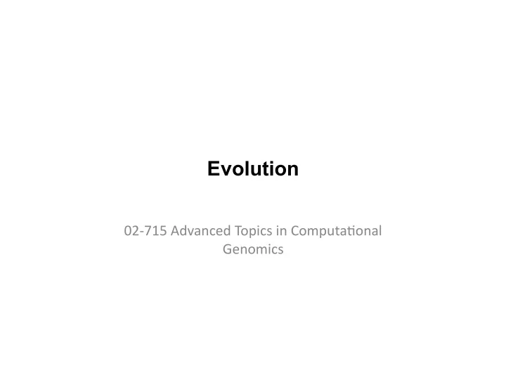 evolution