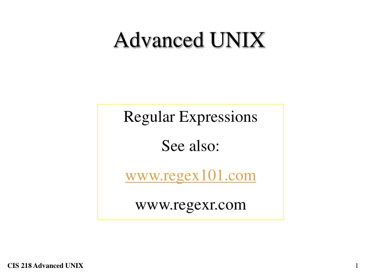 advanced unix