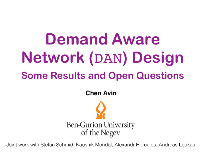 demand aware network dan design