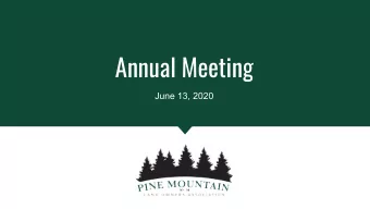 Annual Meeting  June 13, 2020  Welcome  Agenda  Welcome (2020 Highlights &amp; Board