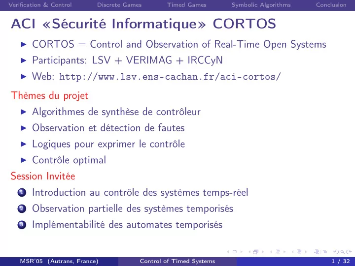 aci s curit informatique cortos