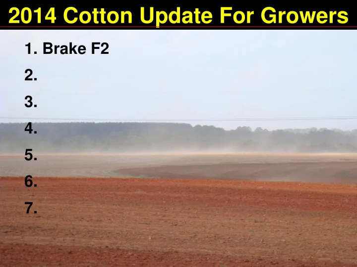 2014 cotton update for growers