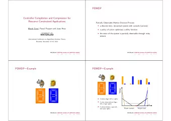 POMDP  Controller Compilation and Compression for  Resource Constrained Applications  Partially