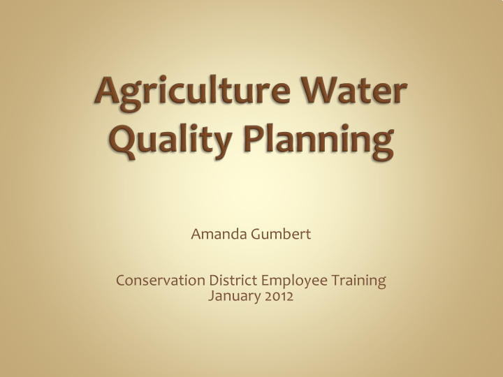 amanda gumbert conservation district employee training