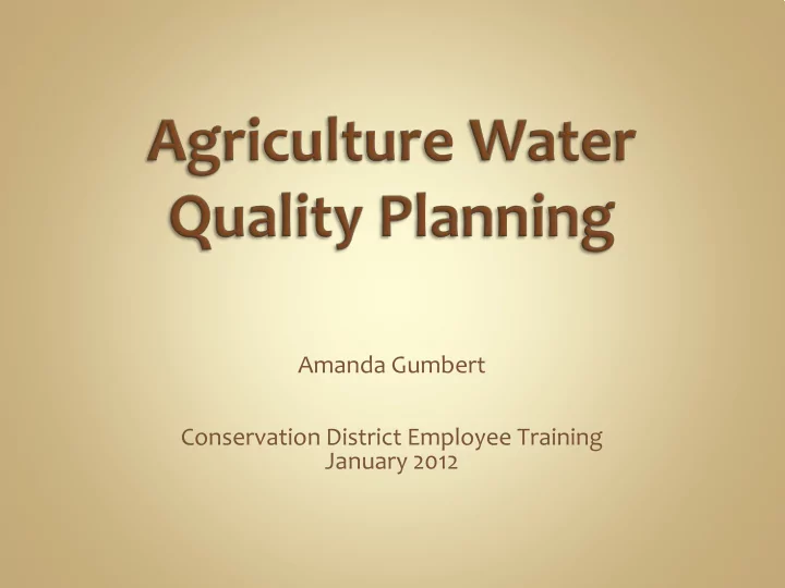amanda gumbert conservation district employee training