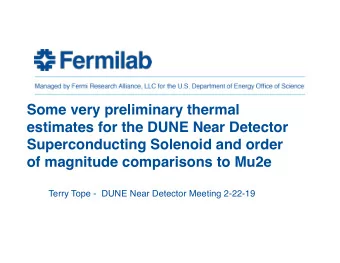 Some very preliminary thermal  estimates for the DUNE Near Detector  Superconducting Solenoid and