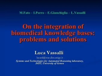 On the integration of  On the integration of  biomedical knowledge bases:  biomedical knowledge