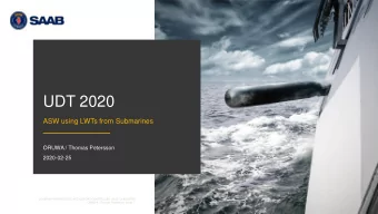 UDT 2020  ASW using LWTs from Submarines  ORUWA / Thomas Petersson  2020-02-25  COMPANY RESTRICTED