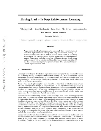 arXiv:1312.5602v1  [cs.LG]  19 Dec 2013  DeepMind Technologies {