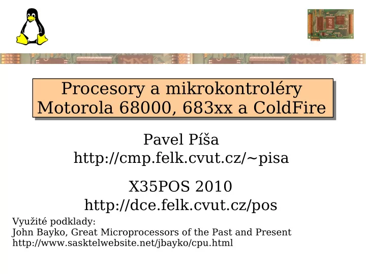 procesory a mikrokontrol ry procesory a mikrokontrol ry