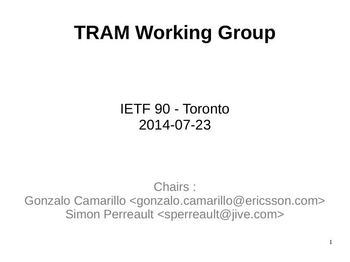 tram working group