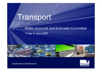 Transport  Public Accounts and Estimates Committee  Friday 9 June 2006  Department of