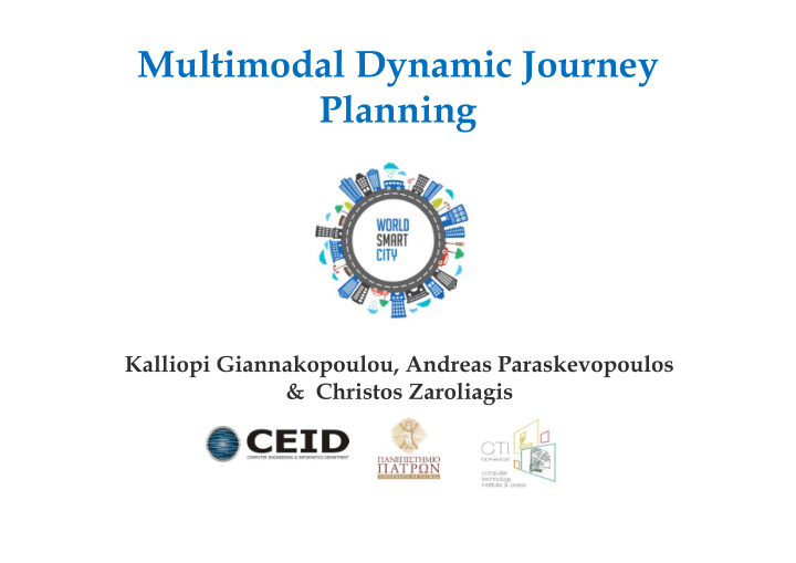 multimodal dynamic journey planning