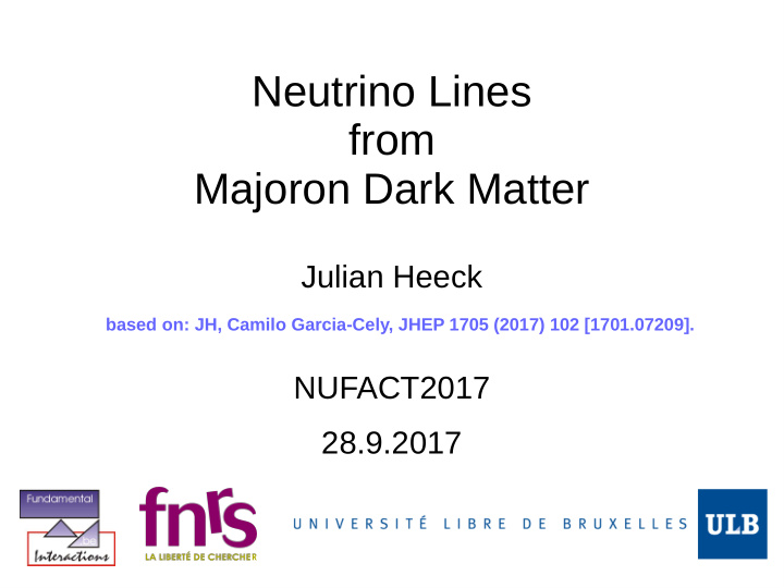 neutrino lines from majoron dark matter