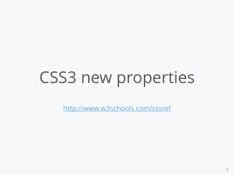 CSS3 new properties  http://www.w3schools.com/cssref  1  shadows  2  box-shadow  TRY IT!  The
