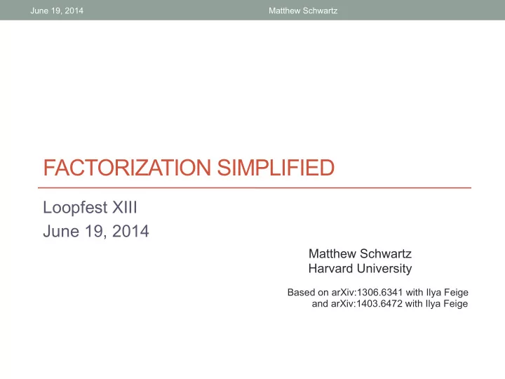 factorization simplified
