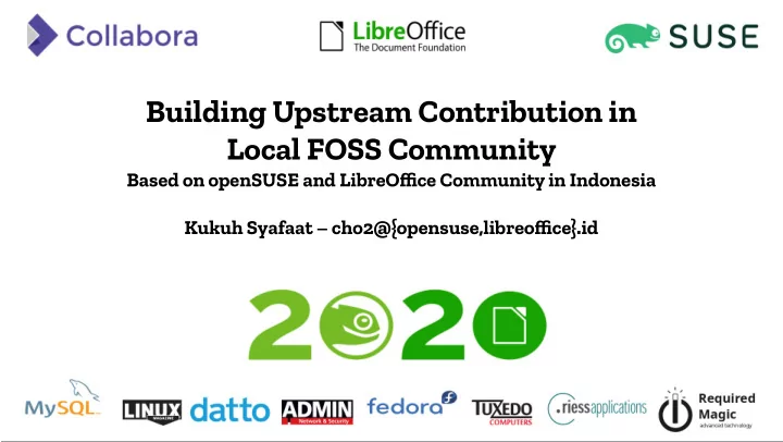 building upstream contribution in local foss community