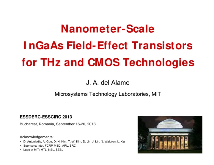 nanometer scale i ngaas field effect transistors for thz