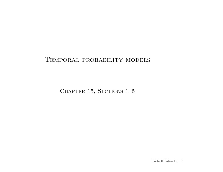 temporal probability models