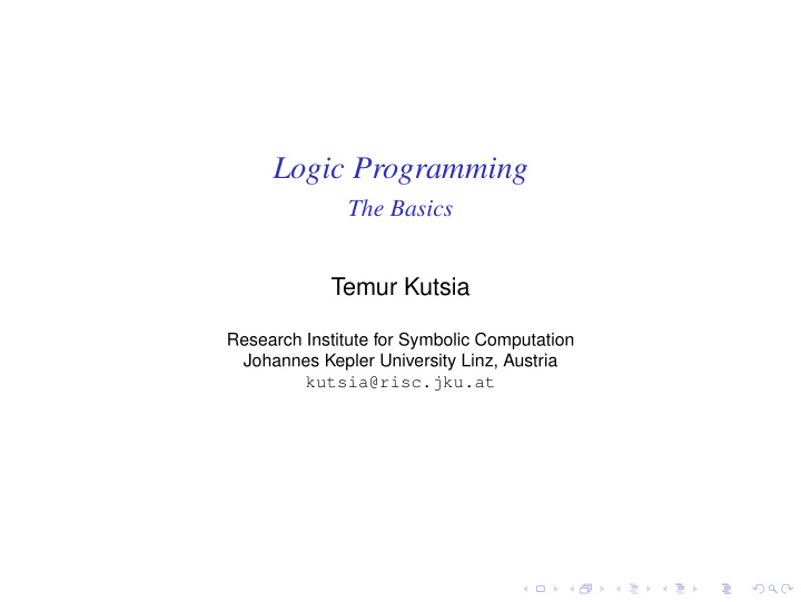 logic programming