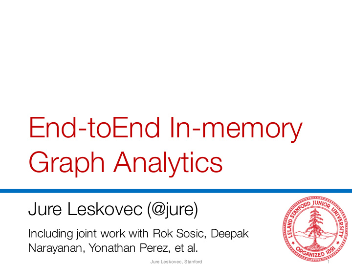 end toend in memory graph analytics