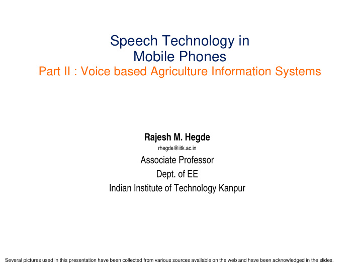 speech technology in mobile phones