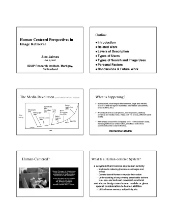 Outline  Human-Centered Perspectives in  Introduction  Image Retrieval  Related Work
