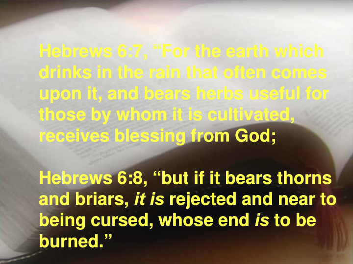 hebrews 6 7 for the earth which hebrews 6 7 for the earth