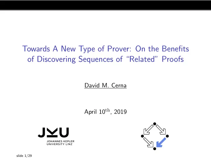 towards a new type of prover on the benefits of