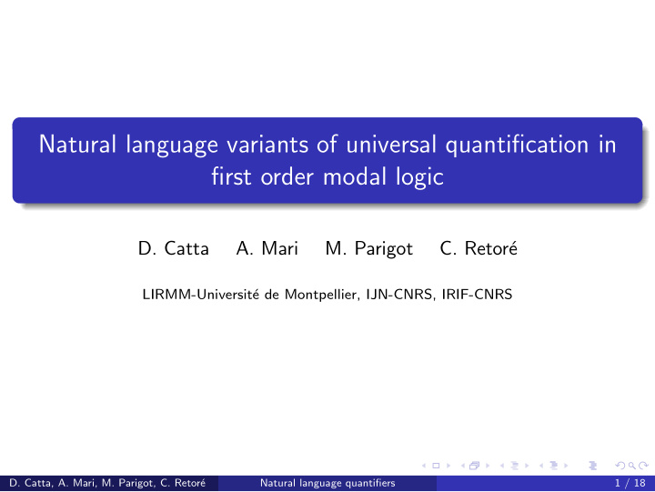 natural language variants of universal quantification in