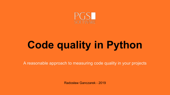 code quality in python