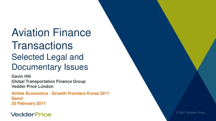 aviation finance transactions