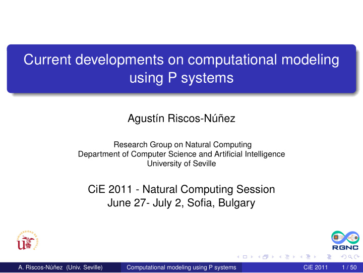 current developments on computational modeling using p