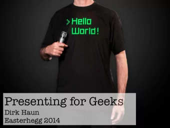 Presenting for Geeks  Dirk Haun  Easterhegg 2014  Das Problem mit den  &quot;Bullet Points&quot;