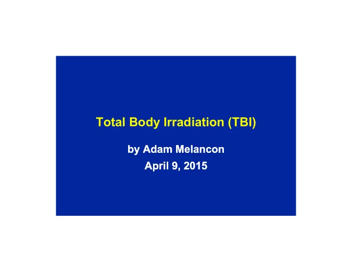 total body irradiation tbi