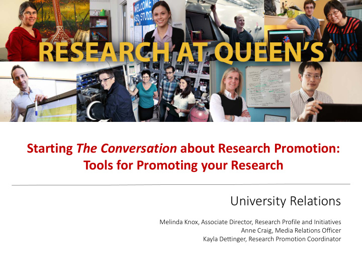 starting the conversation about research promotion tools