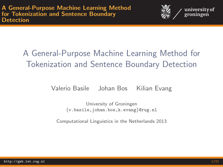 a general purpose machine learning method for