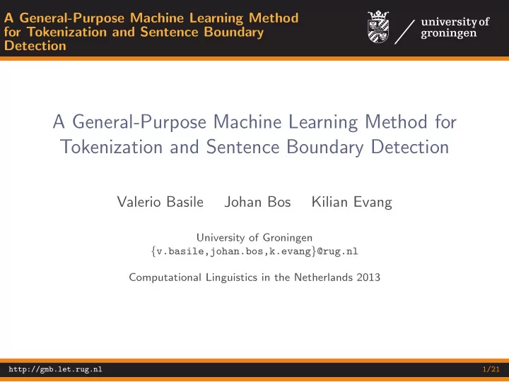 a general purpose machine learning method for