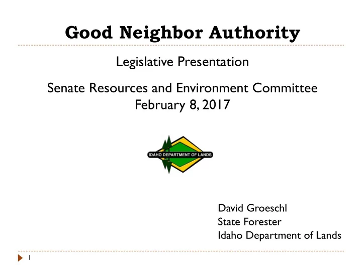 good neighbor authority