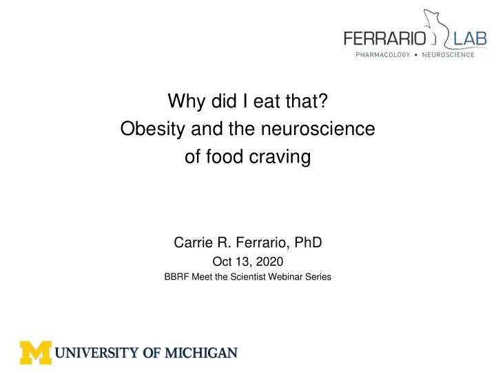 of food craving