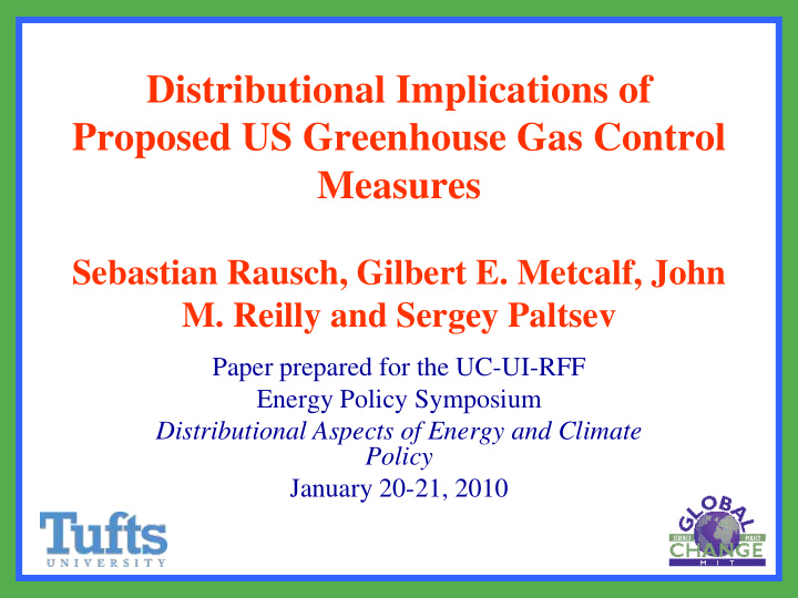 distributional implications of proposed us greenhouse gas
